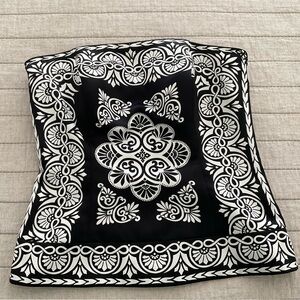 White House Black Market  strapless Top with Ornate Medallion Print